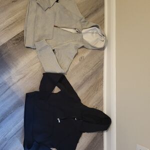 Athletic Scuba Neck 1/2 Zip Hoodie X2 Black And Gray Small BRAND NEW